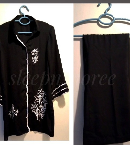 Noor Black Embroidered Cord Set product photo