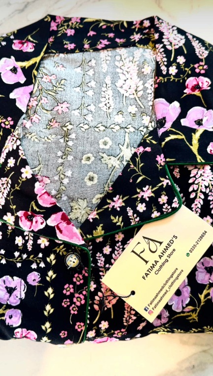 Shabnam Navy Floral Nightsuit