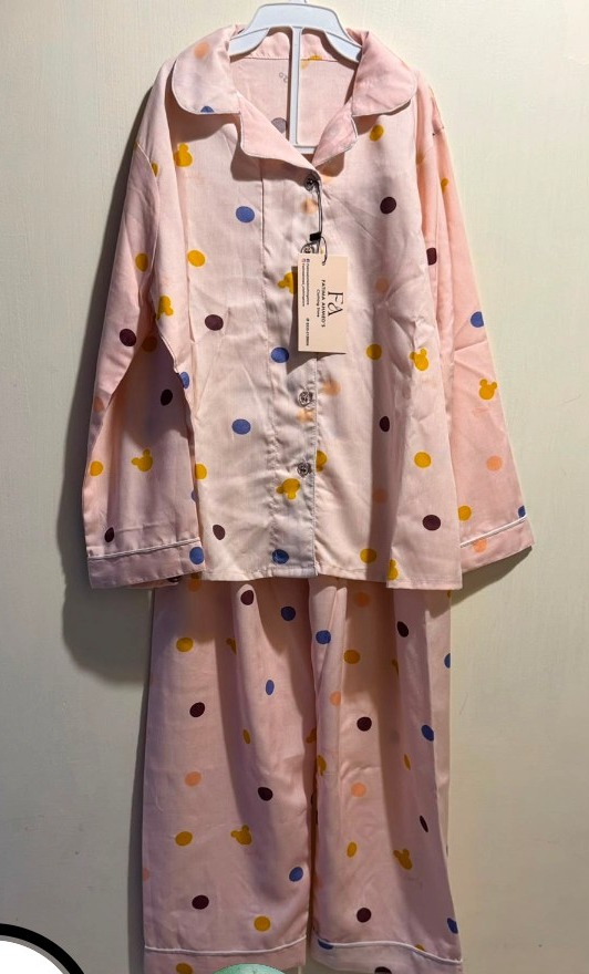 Nanhi Pink Polka Dot Kids Nightsuit product photo
